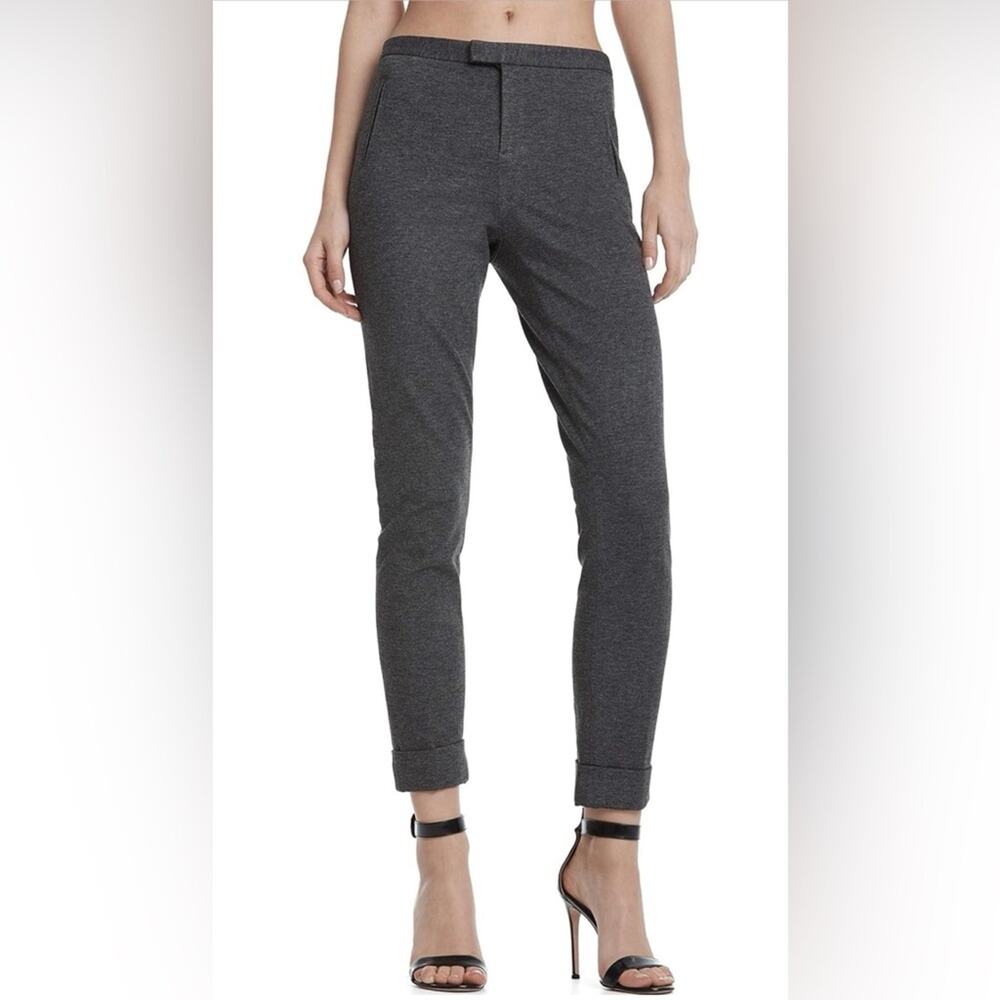 ATM Ankle Straight Leg Cuffed Hem Gray Ponte Stretch Dress Pants - Size 8, NWOT